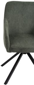 Noela Otočná jedálenská stolička menčestrová LOREN zelená
