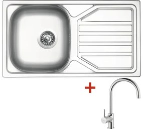 Nerezový drez Sinks Okio 780 V s batériou Vitalia 435x780 mm