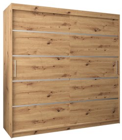 Šatníková skriňa 200 cm Verika 1 200 (dub artisan). Akcia -11%. Vlastná spoľahlivá doprava až k Vám domov. 1063728
