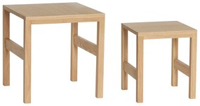 Odkladacie stolíky v dekore duba v súprave 2 ks 40x40 cm Puzzle – Hübsch