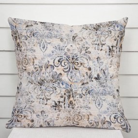 Biante Zamatová obliečka na vankúš Tamara TMR-057 Modro-zelený zámocký vzor na krémovom 35 x 45 cm