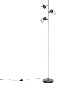 Priemyselná stojaca lampa čierna 3-svetlo - Jim