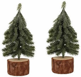 Vianočná dekorácia Stromček na kláte 19 cm, SET 2 KS