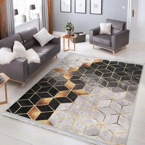 Koberec behúň v sivo-zlatej farbe 80x200 cm – Mila Home