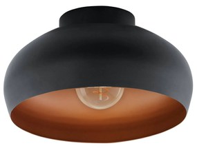 EGLO Moderné stropné svietidlo MOGANO 2, 1xE27, 40W, okrúhle, 28cm, čierne, medené