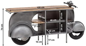 furniture-nabytek.cz - Masívna skrinka pod umývadlo Vanity z kovu a manga, lakovaná, strieborná