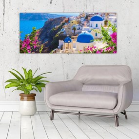 Obraz - Santorini, Grécko (120x50 cm)