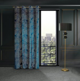 ZATEMŇOVACÍ ZÁVES NA KRÚŽKOCH LIMITED COLLECTION MUSA2 140X250 CM TMAVOMODRÁ