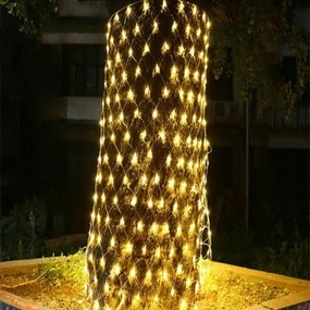 Vianočná sieťová svetelná reťaz teplá biela 100 LED 100x200cm