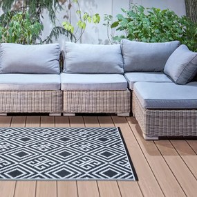 Esschert Design Koberec Heidi, 122x180 cm, biela/čierna