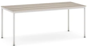 Jedálenský stôl, 1800 x 800 mm, sivá podnož, dub prírodný