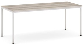 Jedálenský stôl, 1800 x 800 mm, sivá podnož, dub prírodný