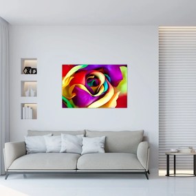 Obraz - Farebná ruža (90x60 cm)