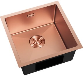 Mexen Trixo, 1-komorový nerezový drez 440 x 440 mm, brúsená meď, 6413441000-65