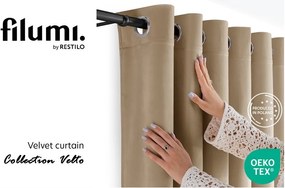 Béžový zamatový dimout záves 200x300 cm Velto – Filumi