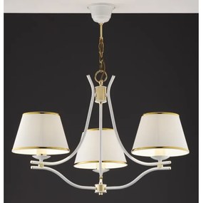 Jupiter 2085 - Luster na reťazi SAMBA 3xE27/15W/230V biela/zlatá