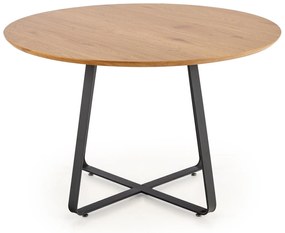 AKCIA Čierny jedálenský stôl s dubovou doskou NOCTURNE 120x120 II. akosť