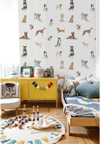 Tapeta psy biela 280x100 cm