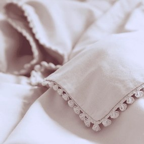Obliečky pre dospelých s čipkou púdrovo ružová 140x200cm