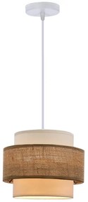 Luster na lanku JUTA 1xE27/40W/230V hnedá/biela