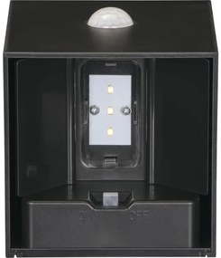 Retlux-LED Solárne nástenné svietidlo so senzorom LED/1W/3,7V 1200 mAh IP44 čierna