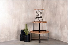 Čierny konferenčný stolík s doskou z mangového dreva LABEL51 Dex, ⌀ 80 cm