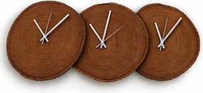 Drevené hodiny z prírodného plátu s kôrou | KORA: Amber - 3072 26-29 cm 4806-115490 KOR002-29-AMBER