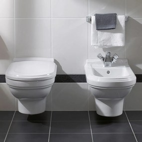 VILLEROY &amp; BOCH Hommage WC sedátko s poklopom (závesy z ušľachtilej mosadze), s funkciou QuickRelease a Softclosing, biela alpská, 8809S6R1