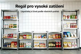 Regál 200x90x40 cm zinkovaný  5-policový, nosnosť 875 kg