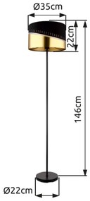 Globo 54046S - Stojacia lampa OR 1xE27/60W/230V pr. 35 cm čierna/zlatá