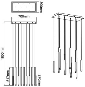 Brilliant - LED stmievateľný luster na lane CEMBALO LED/60W/230V chróm/čierna/hnedá