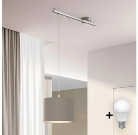 Eglo - LED  Luster na lanku CALCENA 1xE27/60W/230V chróm/taupe EG96795E