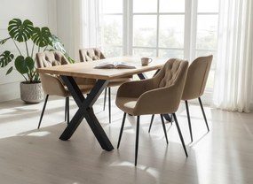 Noela Jedálenský set ROBUL 140 + 4x stolička SIENA béžová