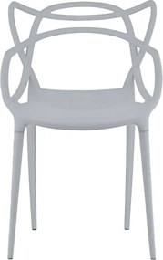 Sada 4 ks plastových stoličiek KATO svetlo sivých
