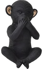 TENDANCE Dekoračná soška Charlie Bouche, 17x13x13x cm, čierna