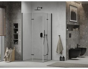 Mexen Lima Duo, sprchový kút 90 (dvere) x 80 (dvere) cm, 6mm číre sklo, čierny profil, 856-090-080-70-00-02