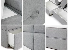 Kontinentálna posteľ Hudson Lux 2, Rozmer postele: 140x200, Farby: ekokoža Soft 017