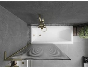 Mexen Next L, 1-krídlová vaňová zástena 90 x 150 cm, 6mm sklo s rebrovým vzorom, zlatý lesklý profil, 895-090-000-03-09-50