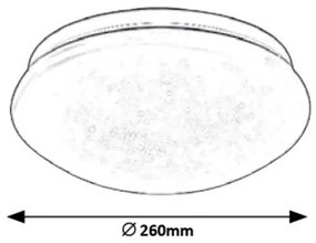 Rabalux LED prisadené stropné svietidlo Lucas 12W | 700lm | 4000K | IP20 | 26cm - kruhové biele
