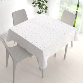 Biante Teflónový štvorcový obrus TF-115 Farebné tulipániky na bielom 80x80 cm