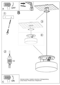 Luster na lanku ARENA 45 3xE27/60W/230V biela