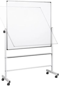 Bi-Office Mobilná otočná obojstranná keramická tabuľa, magnetická, biela, 1500 x 1200 mm