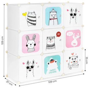 Modulová detská skrinka s motívom zvieratiek