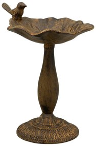 Napájadlo pre vtáky na nohe Lauren, 23x18,5 cm, kov, hnedá