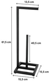 Erga Pap, kovový držiak toaletného papiera so zásobníkom na 4 rolky, čierna matná, ERG-YKA-P.PAP1-BLK