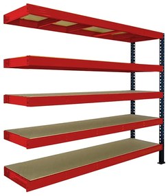 Trestles Prístavok k regálu 2000x2200x600, 5 políc Farba: červená a čierna