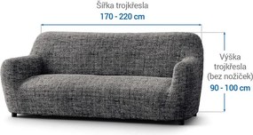 Bielastické poťahy VITTORIA šedá trojkreslo (š. 170 - 220 cm)
