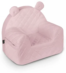 Detské kreslo s uškami Velvet, Rose