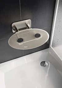 Sprchové sedátko Ravak  OVO P  sklopné š. 41 cm číra B8F0000048