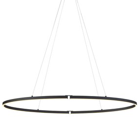 Dizajnové závesné svietidlo čierne oválne 120 cm vrátane LED 3-stupňové stmievateľné - Ovallo